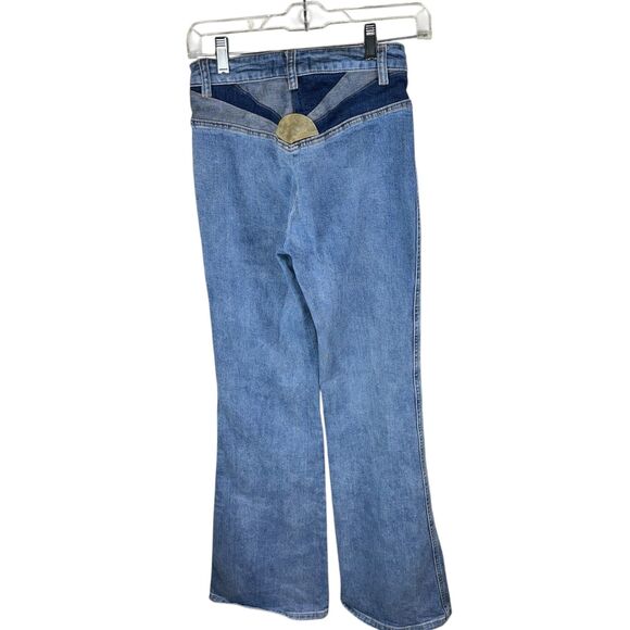 Free People Seasons In The Sun Flare Sunshine Burst Jeans Waist 26 Length 32 - Picture 2 of 4